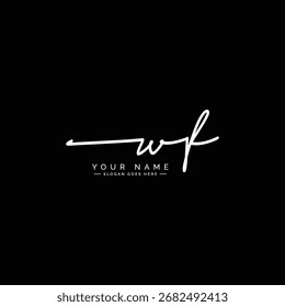WF Handschrift Logo - Vektor Logo Vorlage für Beauty, Mode und Fotografie Business