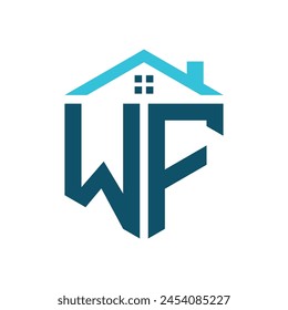Plantilla de diseño de logotipo de WF House. Letra WF Logo para Bienes Raíces, Construcción o cualquier negocio relacionado con la casa