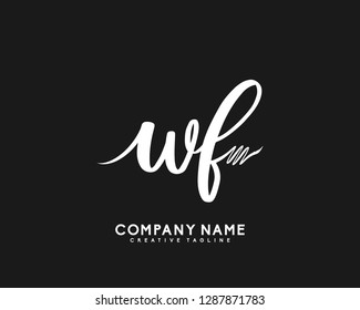 WF Initial Handwriting Logo Template Vector
