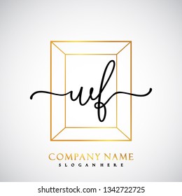 WF Initial Handwriting logo template vector