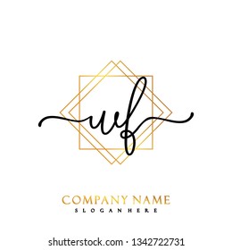 WF Initial Handwriting logo template vector