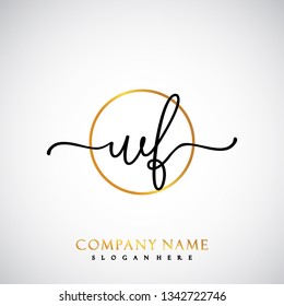 WF Initial Handwriting logo template vector