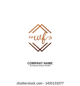 WF Initial handwriting logo vector