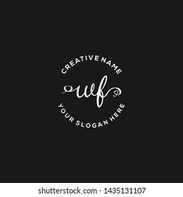 WF Initial handwriting logo vector
