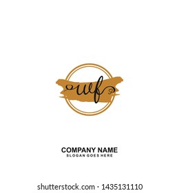 WF Initial handwriting logo vector