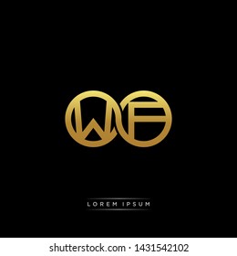 WF initial letter linked circle capital monogram logo modern template