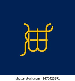 WF initial letter logo design
