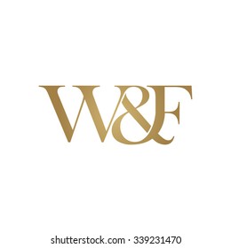 W&F Initial logo. Ampersand monogram golden logo