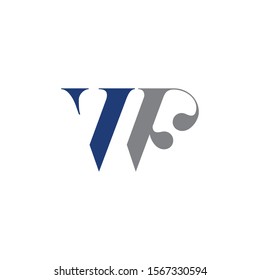 WF Initial logo Capital Letters Blue and Grey colors