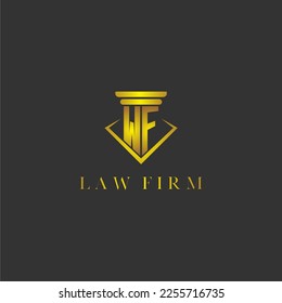 WF initial monogram logo for lawfirm with creative polygon design