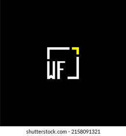 WF initial monogram logo with square style design
