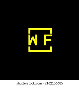 WF initial monogram logo with square style design