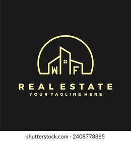 WF initials homes modern building company logo vector.eps