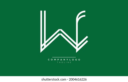 WF initials monogram letter text alphabet logo design