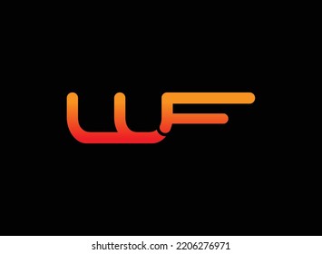 WF Brief kreatives Logo Design, Alphabet WF Logo Vorlage.	