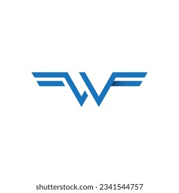 WF Letter Initial Logo Design Template Vector Illustration.
