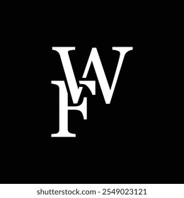 Concepto de logotipo de la letra de WF aislado en el fondo blanco. Logotipo de FW