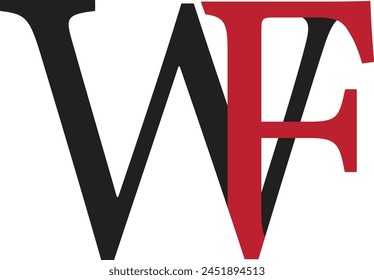 Diseño del logotipo de la letra WF. WF logo mejor diseño de icono de la empresa. FW o WF logo Plantilla Vector Libre de regalías mejor identidad.