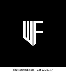 WF letter logo design with black background in illustrator. Vector logo, calligraphy designs for logo, Poster, Invitation, etc.