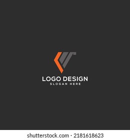 Vector de diseño de logotipo de letras WF Ilustración
