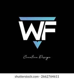 WF Letter Logo in Triangle -Modern Gradient Monogram for Branding and Identity Design