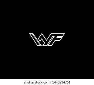 WF Linear Outline Stylized Monogram Logo