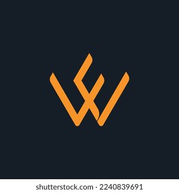 Diseño del tipo de letra del logotipo de WF para su nombre, marca y producto