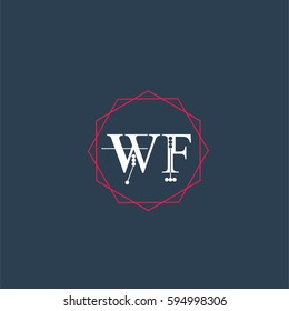 wf logo letter initial, Abstract Polygonal Background Logo, design for Corporate Business Identity,flat icon, Alphabet letter
