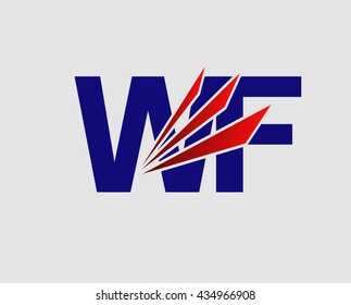 WF Logo. Vector Graphic Branding Letter Element
