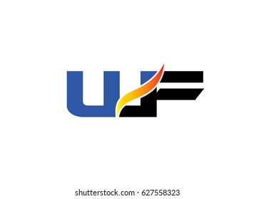 WF Logo. Vector Graphic Branding Letter Element
