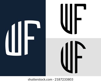 WF modern initial letter logo design vector bundle. It will be suitable for which company or brand name start those initial.