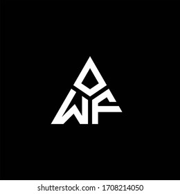 WF-Monogramm-Logo mit 3 Stücken Form einzeln auf Dreiecksdesign-Vorlage