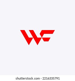 WF monogram logo in abstract style with red color