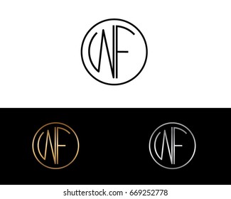 WF round circle shape initial letter logo
