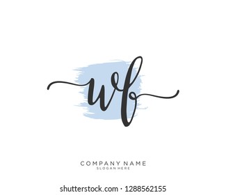 WF W F Initial handwriting logo template