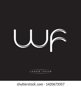 wf w f Logo Initial Letter Split Lowercase Modern Monogram Template Design