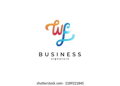 WF, W and F monogram letter logo design
