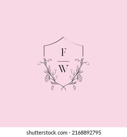 WF wedding logo letters in high quality professional design that will print well across any print media