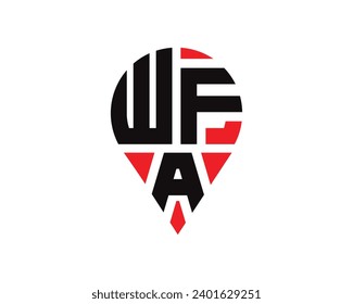 WFA letter location shape logo design