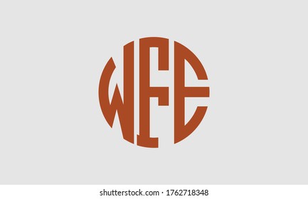 WFE Circle Emblem Abstract Monogram Letter Mark Vector Logo Template