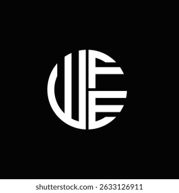 WFE logo WFE icon WFE monogram WFE letter minimalist Circle flat Unique modern abstract logo design.

