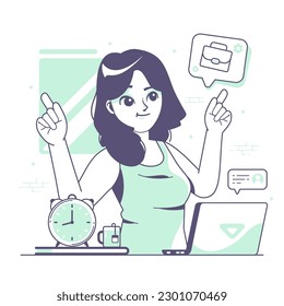 wfh freelance worker cartoon illustration design