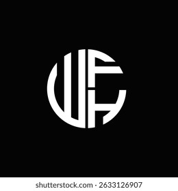 WFH logo WFH icon WFH monogram WFH letter minimalist Circle flat Unique modern abstract logo design.
