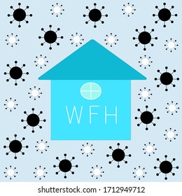 WFH - Trabaje desde casa para evitar la propagación del virus covid-19.	