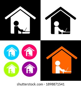 WFH (work from home) vector icon.