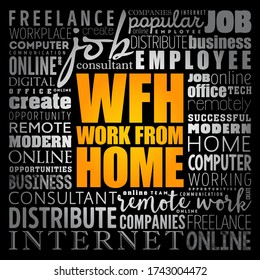 WFH - Work From Home word cloud, business concept background