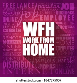 WFH - Work From Home word cloud, business concept background