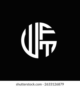 Logotipo WFT icono WFT monograma WFT letra minimalista Círculo plano Diseño de logotipo abstracto moderno único.
