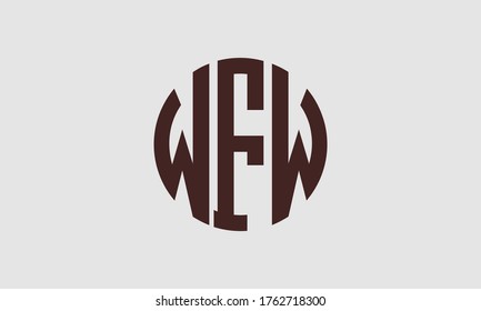 Plantilla de logotipo de marca vectorial de la letra monográfica del círculo de WFW