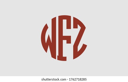 Plantilla de logotipo de marca vectorial de la letra monográfica del círculo de WFZ